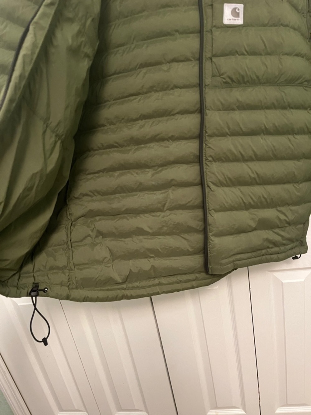 Carhartt Olive Quilted Down-Style Jacket XL - Picture 9 of 9
